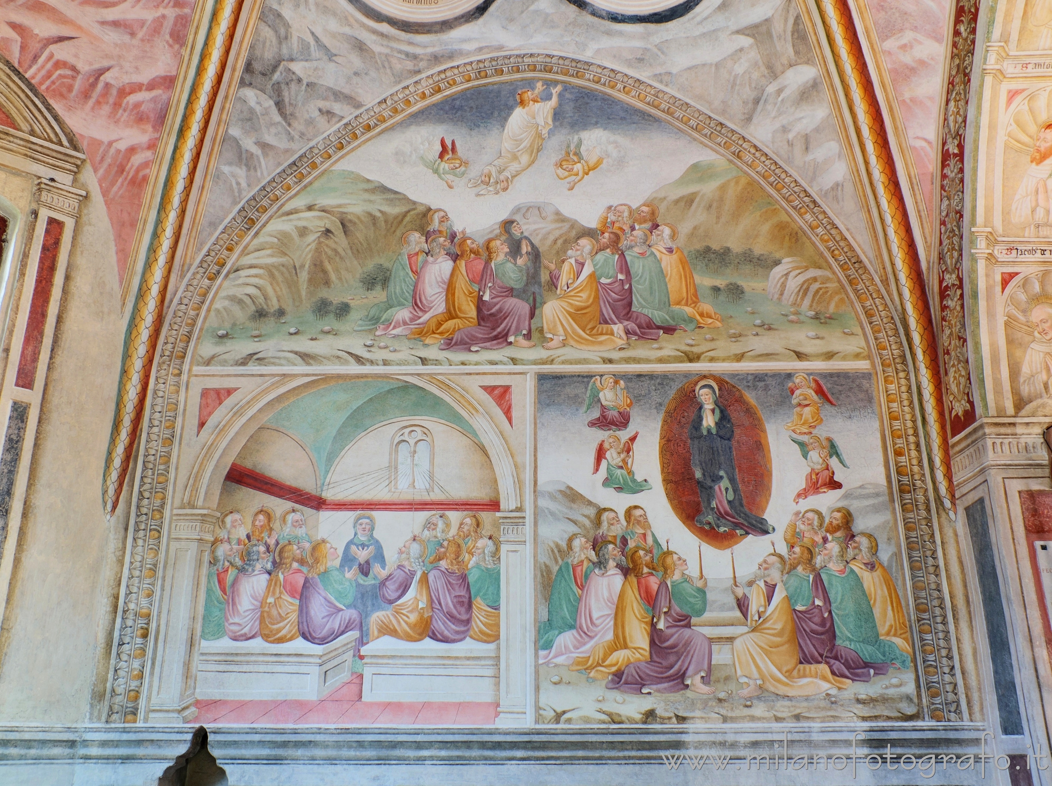 Caravaggio (Bergamo, Italy) - Right wall of the Chapel of the Virgin in the Church of San Bernardino